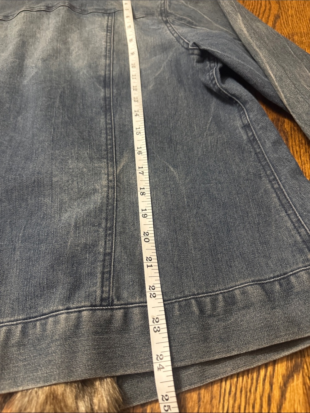 Y2K Midnight Velvet Faux Fur Trim Denim Jacket XL Boho Western Festival - Picture 10 of 11